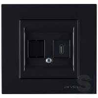 Розетка USB Type-C 5V-2.4A Arvia Electric KAREN Черный (20 07 2000 253)